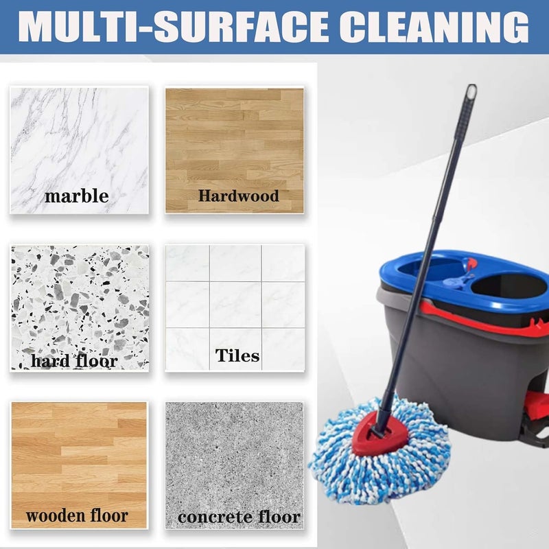 FOOKCIAN 4-Pack Spin Mop Replacement Head for O-Ceda RinseClean Spin Mop Refill 2-Tank System Microfiber Deep Cleaning Machine Washable and Easy-to-Replace - Image 4